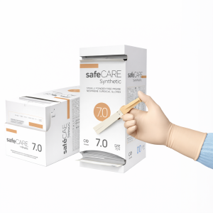 Rękawice chirurgiczne syntetyczne Zarys safeCARE Synthetic – neoprenowe, bezpudrowe, sterylne
