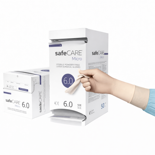 Rękawice chirurgiczne lateksowe Zarys safeCARE Micro