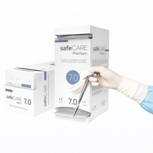Rękawice chirurgiczne lateksowe Zarys safeCARE Premium