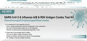 Test COMBO 4w1 SEJOY – SARS-CoV-2 / Grypa A / Grypa B / RSV, 25 szt.
